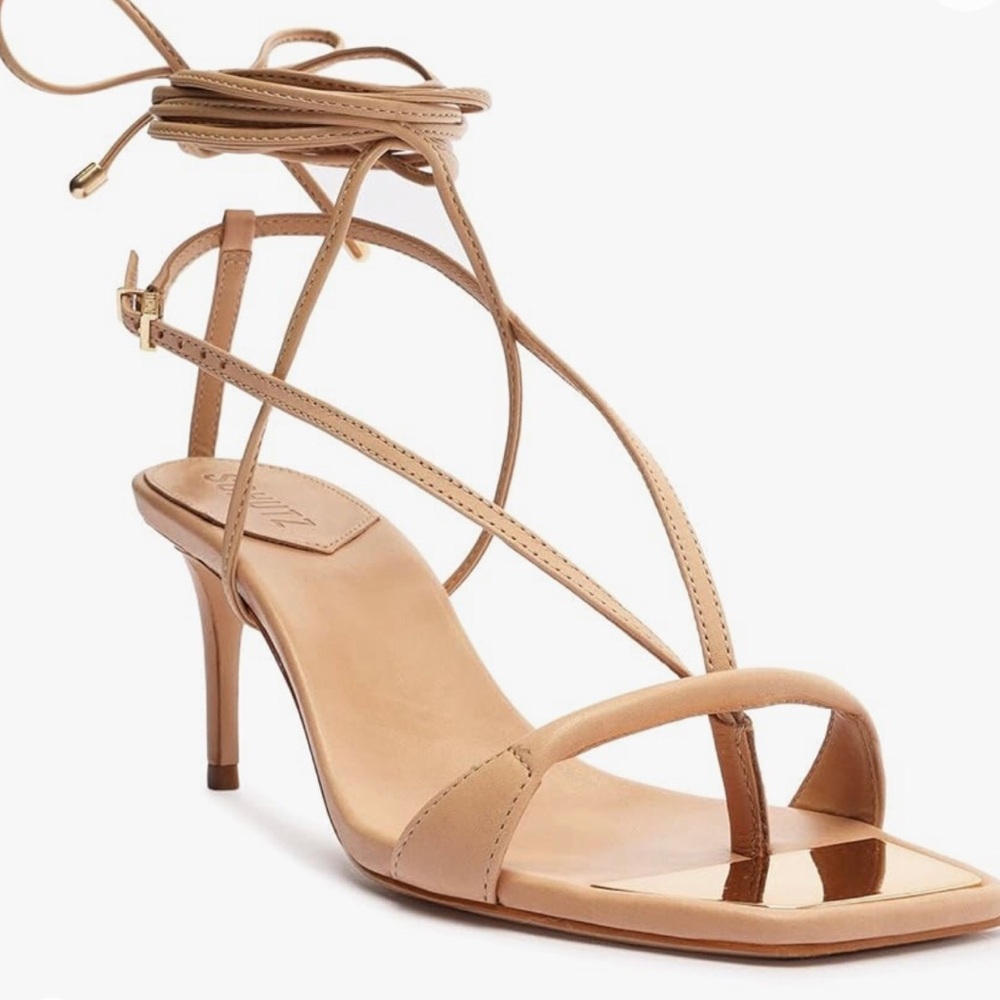 🆕{Schutz} Vikki Lo T-Strap Lace Up Heeled Sandal
